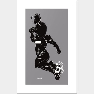 Footballer Silhouette 5 Posters and Art